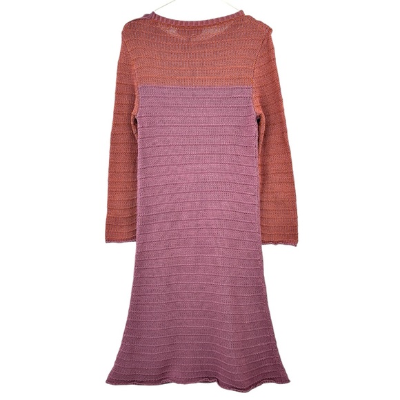 Max Mara Sportmax Defile Orange Purple Long Sleeve Knit Mini Midi Sweater Dress - Picture 2 of 8